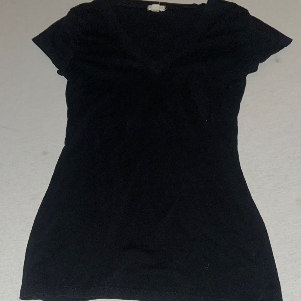 Classic Black V-Neck Womens Size Medium Top.